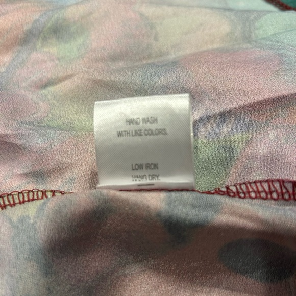 Charlie Charlie Charlotte Red Multi Colored Flower Print Midi Dress Size Large - Picture 7 of 7